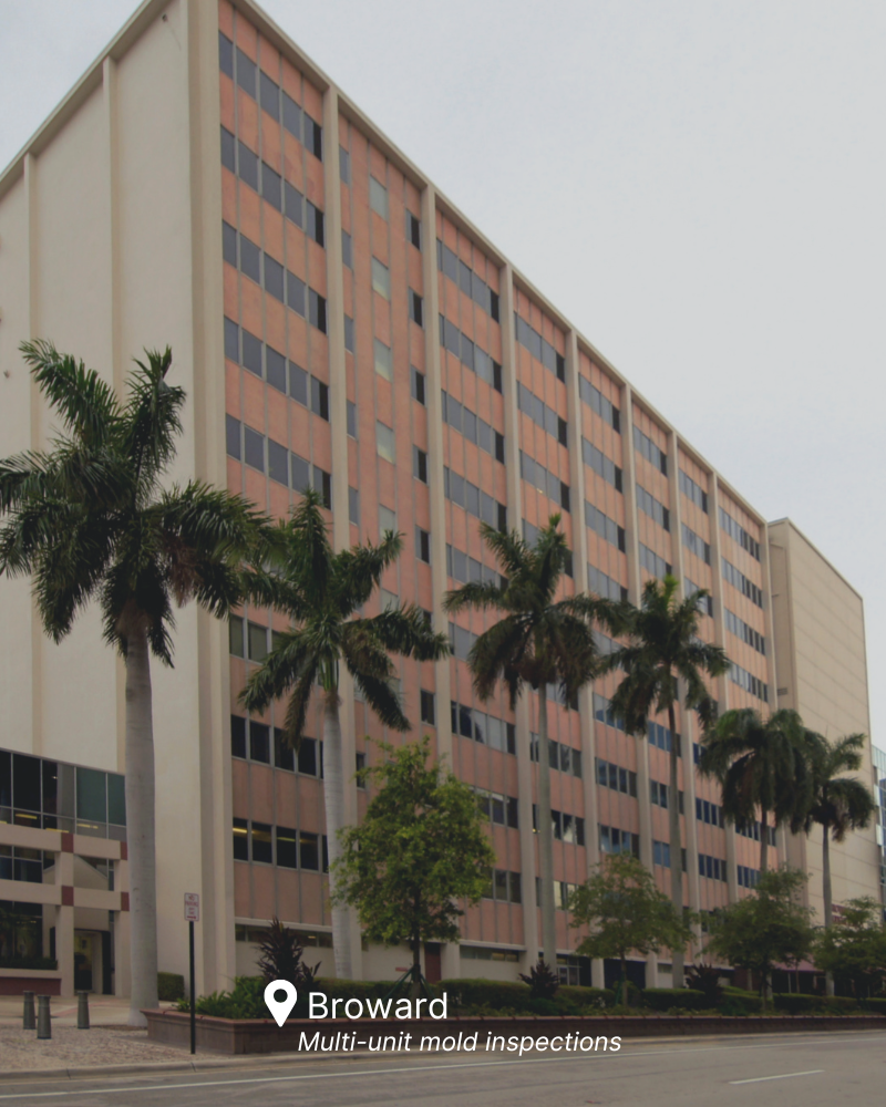Professional mold testing and inspection in residential and commercial buildings across Broward County, Florida
